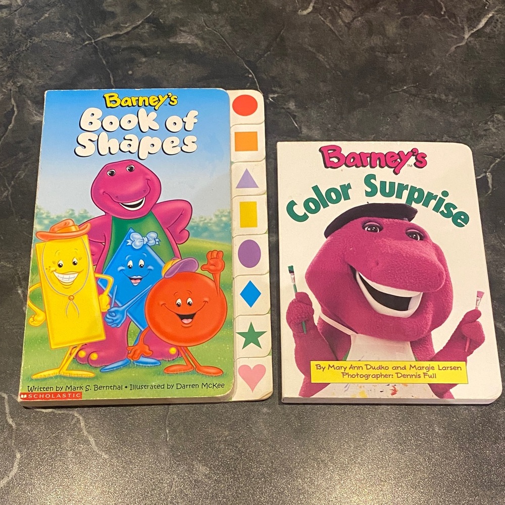 2 Vintage Barney Board Books